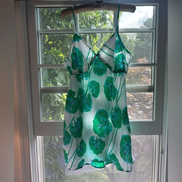 Diane Von Furstenberg Green Leaf Slip Dress - Picture 6 of 11